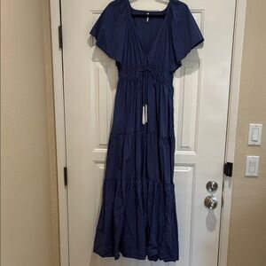 YFB Navy cotton blend Blue Maxi Dress